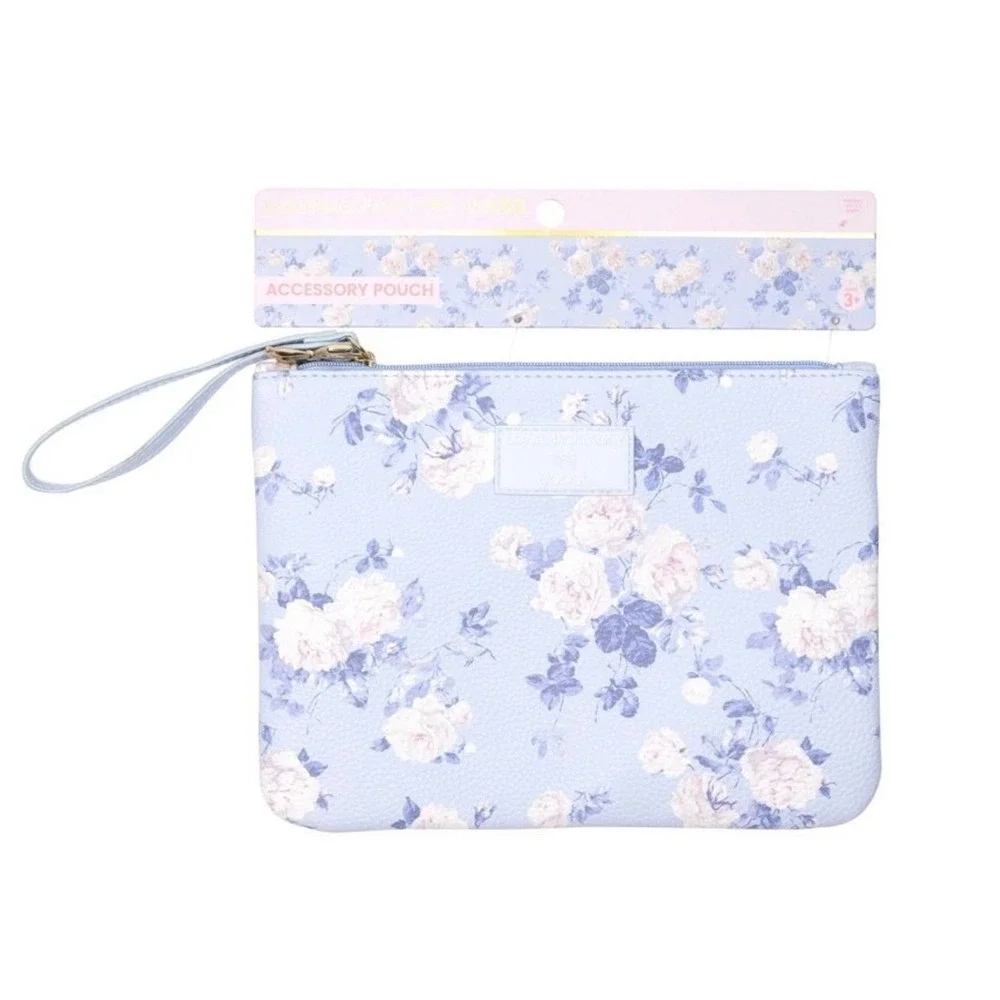 Love Shack Fancy Accessory Pouch Floral Pencil Case Wristlet Everblooming Blue
